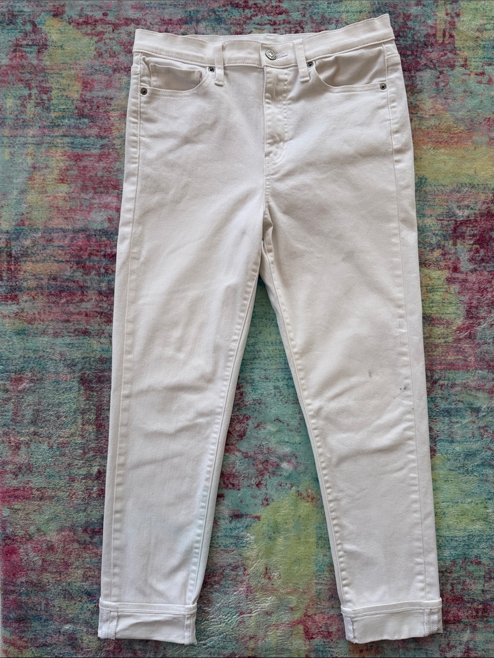Uniqlo White Ankle Slim Jeans